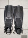 Aqua Lung Stratos Open Heel Adjustable Scuba Diving Fins Size: Regular. Fixed Price $14.95.