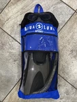 Aqualung Sport Adult S/m Snorkeling Set Fins Mask Black Gray With Bag Nwot. Fixed Price $26.99.
