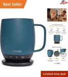 Ceramic Slate Blue Self-heating Coffee Mug With Led Display Innovative Design. Fixed Price $137.63.