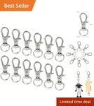 Pack Of 50 Swivel Clasps - Metal Snap Hooks Polished Silver Finish. Fixed Price $11.02.