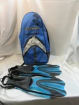 U.s. Divers Proflex Fx Snorkeling Fins Size M 7-10 With Case Black/turquoise. Fixed Price $19.99.