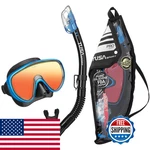 Tusa Sport Adult Serene Mask And Snorkel Combo Black/fishtail Blue Mirrored. Fixed Price $120.95.