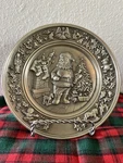 Hudson Pewter Plate - Andrea Hollis Santa Christmas 1984 1ST In Series. Fixed Price $19.99.