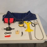 National Divers Mfg. Diver's Knife Scuba Gear Lot Blue Mesh Reel Clip. Fixed Price $80.00.