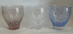 Set Of 3 Handblown Anthropologie Scuba Glasses Pink White Blue New No Box. Fixed Price $14.99.