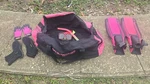 Us. Divers Aqua Lung Pink Diving Kit Duffle/fins/gloves/mask/snorkel/boots C481. Fixed Price $260.00.