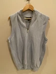 Johnston Murphy Sweater Light Blue Mens Casual Fourth Zip Ribbed Hem Vest Sz. Fixed Price $21.60.