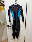 Sharkskin - Chillproof Back Zip Suit Women's Black/ Blue Worn Once. Fixed Price $375.00.