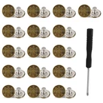Amaxiu 16 Sets Adjustable Buttons For Jeans, 20MM No Sew Instant Metal .... Fixed Price $7.55.
