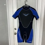U.s. Divers Mercury Short Sleeve Neoprene Wetsuit Lg Black & Blue With Back Zipp. Fixed Price $25.00.