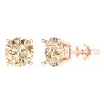 3.0 Ct Round Cut Real Morganite Classic Stud Earrings 14K Pink Gold Push Back. Fixed Price $467.04.