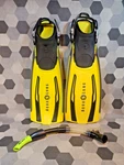 Aqua Lung Stratos Open Heel Adjustable Scuba Diving Fins Size: Regular +more. Fixed Price $54.00.